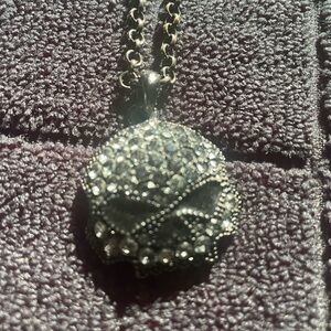 Harley Davidson, black Crystal skull necklace